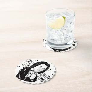 Dessous-de-verre En Papier Johann Sebastian Bach Portrait / Bust avec notes