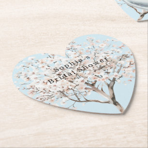 Dessous-de-verre En Papier Joli Arbre Fleurissant Rose Salle de Mariage