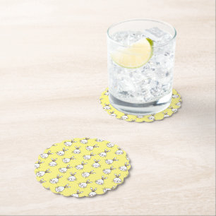 Dessous-de-verre En Papier Joli Motif blanc de Pâques
