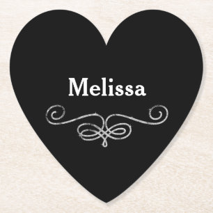 Dessous-de-verre En Papier Joli noir et argent