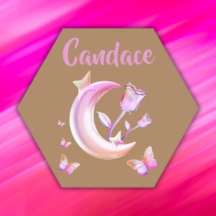 Dessous-de-verre En Papier Jolie Lune, Papillon, Floral - Monogramme  