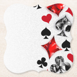 Dessous-de-verre En Papier Joueur de poker Joueur de cartes de jouer costumes