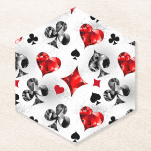 Dessous-de-verre En Papier Joueur de poker Joueur de cartes de jouer costumes