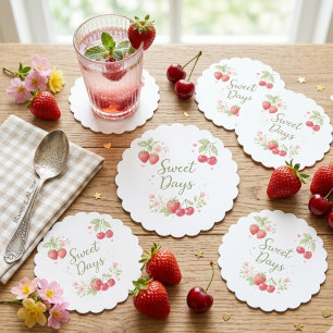 Dessous-de-verre En Papier Jours Sucrés Papier Esthétique de Fruits à l'Aquar