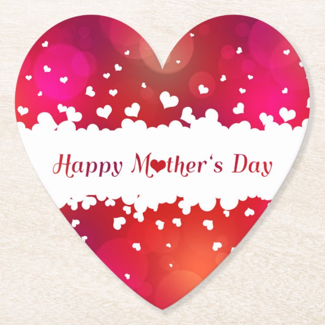 Dessous-de-verre En Papier Jovely Happy Mother's Day Hearts (Devant)