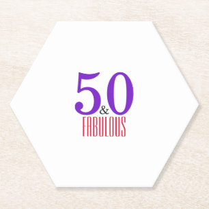 Dessous-de-verre En Papier Joyeuse fête d'anniversaire du 50e anniversaire