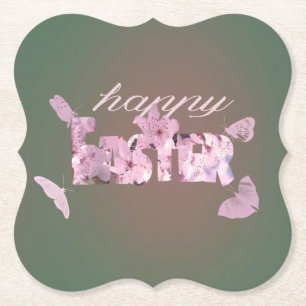 Dessous-de-verre En Papier Joyeuses Fleurs De Pâques Et Papillons