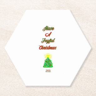 Dessous-de-verre En Papier Joyeux Dessous de verre papier Hexagon de Noël