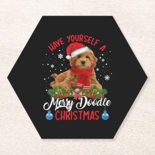 Dessous-de-verre En Papier Joyeux Doodle Yorkshire Terrier Dog Joyeux Yorkshi