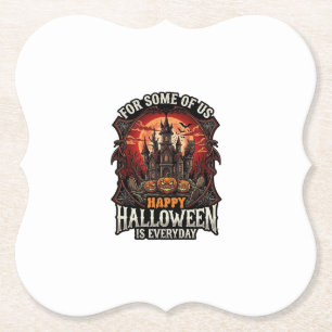 Dessous-de-verre En Papier Joyeux Halloween est tous les jours Château hanté