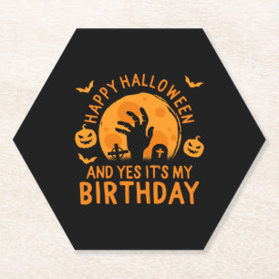 Dessous-de-verre En Papier Joyeux Halloween Et oui c'est mon anniversaire le