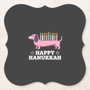 Dessous-de-verre En Papier Joyeux Hanukkah chien teckel