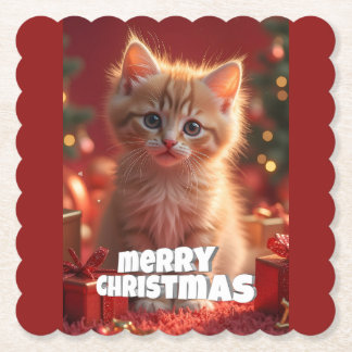 Dessous-de-verre En Papier Joyeux Noël Kitty