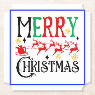 Dessous-de-verre En Papier Joyeux Noël Père Noël Sleigh-61049 T-Shirt Sweat -