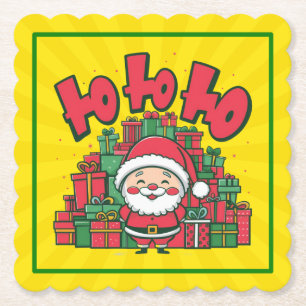 Dessous-de-verre En Papier Joyeux Père Noël de dessin animé Noël