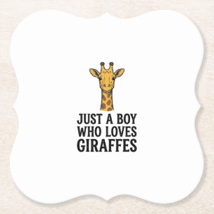 Dessous-de-verre En Papier Juste un garçon qui aime les girafes T-shirt giraf
