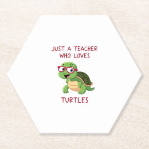 Dessous-de-verre En Papier Juste un professeur qui aime les tortues amateur d
