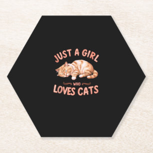 Dessous-de-verre En Papier Juste Une Fille Qui Aime Les Chats Cute Kitty Aîné