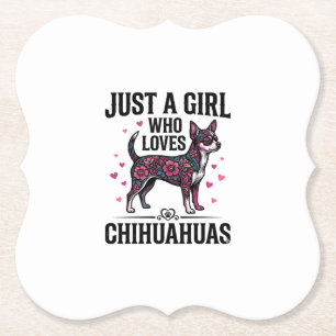 Dessous-de-verre En Papier Juste Une Fille Qui Aime Les Chihuahuas Design De