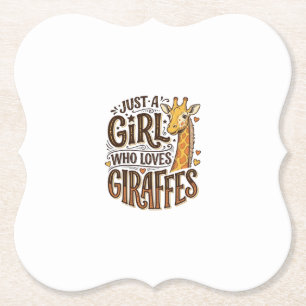 Dessous-de-verre En Papier Juste une fille qui aime les girafes T-Shirt vinta