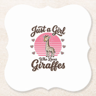 Dessous-de-verre En Papier Juste une fille qui aime les girafes vintage shirt