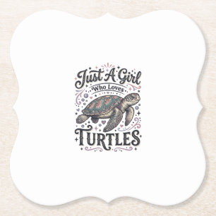 Dessous-de-verre En Papier Juste Une Fille Qui Aime Les Tortues Design De T-S
