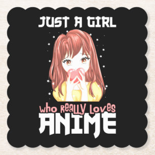 Dessous-de-verre En Papier Juste Une Fille Qui Aime Vraiment L'anime