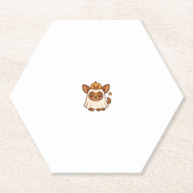 Dessous-de-verre En Papier Kawaii Halloween Dog � Pumpkin Ghost Puppy Sticker (Devant)