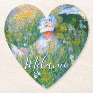 Dessous-de-verre En Papier La Dame de Claude Monet Peinture Dans La Prairie