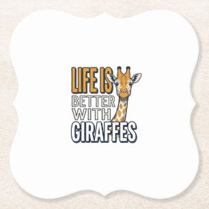 Dessous-de-verre En Papier La vie est meilleure avec des girafes modèle de t-