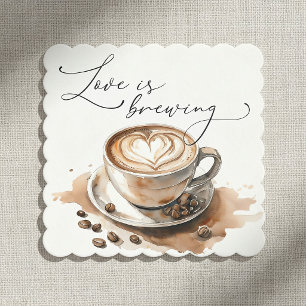 Dessous-de-verre En Papier L'amour est dans la tasse : Baby Shower Café pour