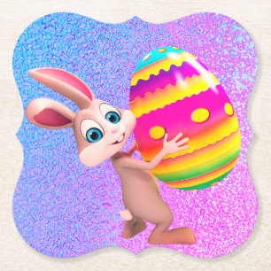 Dessous-de-verre En Papier Lapin de Pâques avec Dessous de verre en papier à 