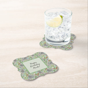 Dessous-de-verre En Papier Lapin Vintage Victorien Lapin Berry Garden Pâques