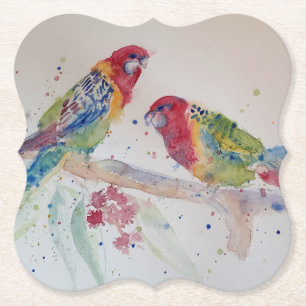 Dessous-de-verre En Papier L'art de l'aquarelle de Red Rosella Parrocolor