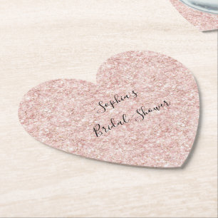 Dessous-de-verre En Papier Lavande Rose Pailleté Brillant Mariage