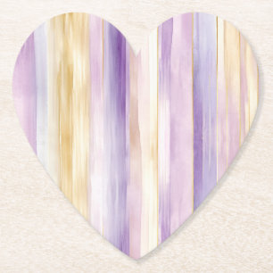 Dessous-de-verre En Papier Lavande Violet Or Stries Enterrement de Vie de Jeu