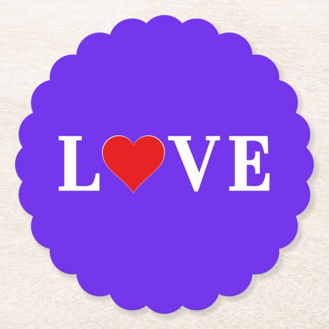 Dessous-de-verre En Papier Lavender LOVE Élégant élégant (Devant)