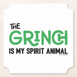Dessous-de-verre En Papier Le Grinch est mon animal spirituel Citation