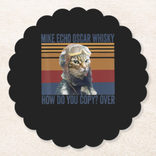 Dessous-de-verre En Papier Le pilote de chat Mike Echo Oscar Whisky Costume C