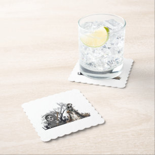 Dessous-de-verre En Papier Le squelette et la mariée cadavre.
