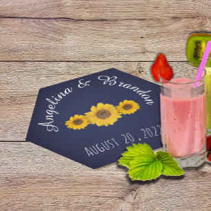 Dessous-de-verre En Papier le trio de tournesol pour les mariages peut refroi