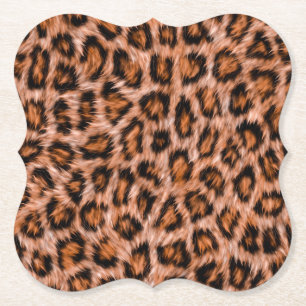 Dessous-de-verre En Papier Leopard Jaguar Chat fourrure Brown Motif-24609