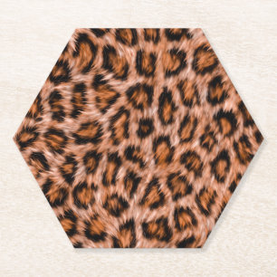 Dessous-de-verre En Papier Leopard Jaguar Chat fourrure Brown Motif-24609