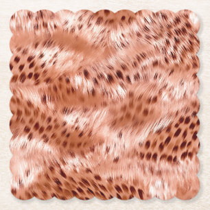 Dessous-de-verre En Papier Léopard rose rose