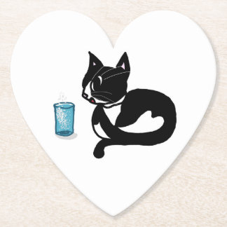 Dessous-de-verre En Papier Les filles avec le chat de Yuki. Coasters cat Yuki