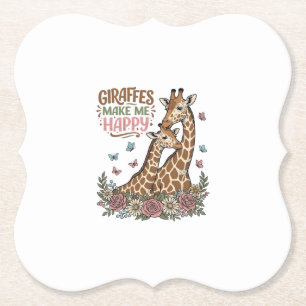 Dessous-de-verre En Papier Les girafes me rendent heureux, design de chemise