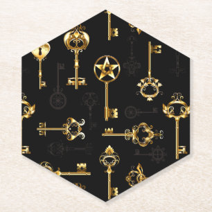Dessous-de-verre En Papier Les Patters de Seamless avec Golden Keys