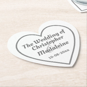 Dessous-de-verre En Papier Lettres simples en gris argenté sur un dessous de 