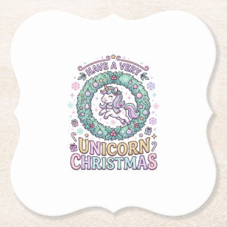 Dessous-de-verre En Papier Licorne Avoir un très Licorne Noël Gras Typogra