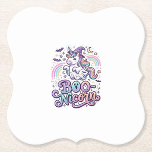 Dessous-de-verre En Papier Licorne Boo-licorne Vecteur Premium Conception Vec